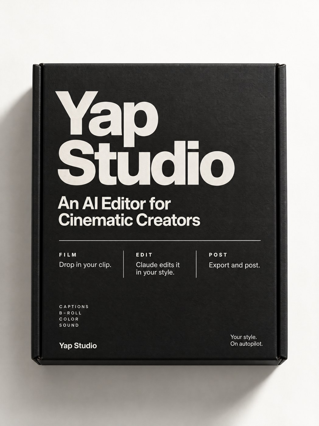The Yap Studio box: an AI editor for cinematic creators